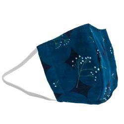 Non-Medical Handmade Blue Floral Printed Cotton Face Mask - Pack Of 2 (Available for UAE Customers Only)
