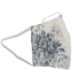 Pre Owned Non-Medical Handmade White Floral Printed Cotton Face Mask - Pack Of 2 (Available for UAE Customers Only)