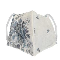 Pre Owned Non-Medical Handmade White Floral Printed Cotton Face Mask - Pack Of 2 (Available for UAE Customers Only)