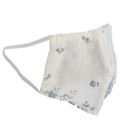 Pre Owned Non-Medical Handmade White Floral Printed Cotton Face Mask - Pack Of 2 (Available for UAE Customers Only)