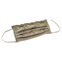 Non-Medical Handmade Olive Green Embroidered Lace and Cotton Face Mask - Pack Of 5 (Available for UAE Customers Only) 