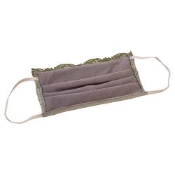 Non-Medical Handmade Olive Green Embroidered Lace and Cotton Face Mask - Pack Of 5 (Available for UAE Customers Only) 