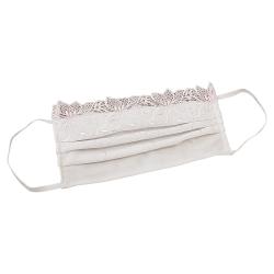 Pre Owned Non-Medical Handmade White Embroidered Lace and Cotton Face Mask - Pack Of 10 (Available for UAE Customers Only)