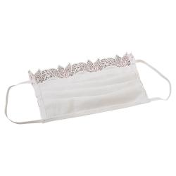 Pre Owned Non-Medical Handmade White Embroidered Lace and Cotton Face Mask - Pack Of 10 (Available for UAE Customers Only)