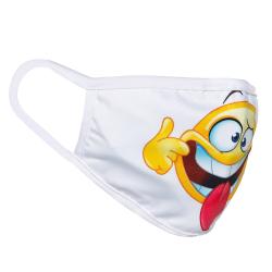 Non-Medical White Emoji Print Cotton Face Mask - Pack of 2 (Available for UAE Customers Only) 