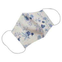 Pre Owned Non-Medical Handmade White/Blue Floral Printed Cotton Face Mask - Pack Of 2 (Available for UAE Customers Only)