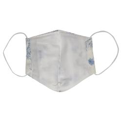 Pre Owned Non-Medical Handmade White/Blue Floral Printed Cotton Face Mask - Pack Of 2 (Available for UAE Customers Only)