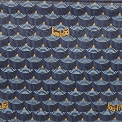 Pre Owned Faure Le Page Navy Blue Coated Canvas and Leather Etendard 35 Zip Pochette