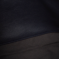 Pre Owned Faure Le Page Navy Blue Coated Canvas and Leather Etendard 35 Zip Pochette