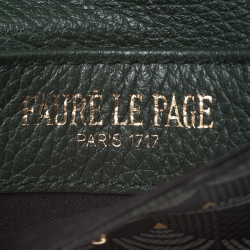 Faure Le Page Green Coated Canvas and Leather Pouch Keychain