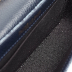 Fauré Le Page Navy Blue Leather and Coated Canvas Calibre 21 Top Handle Bag