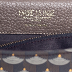 Faure Le Page Dark Grey Coated Canvas and Leather Parade Top Handle Bag