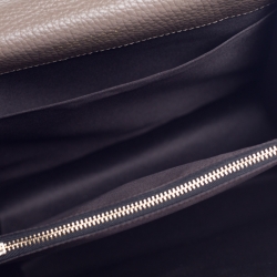 Faure Le Page Dark Grey Coated Canvas and Leather Parade Top Handle Bag