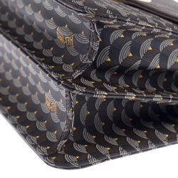 Faure Le Page Dark Grey Coated Canvas and Leather Parade Top Handle Bag