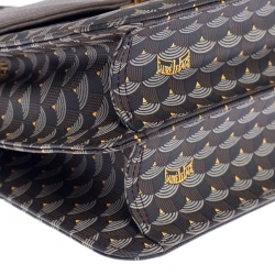 Faure Le Page Dark Grey Coated Canvas and Leather Parade Top Handle Bag