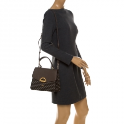 Faure Le Page Dark Grey Coated Canvas and Leather Parade Top Handle Bag