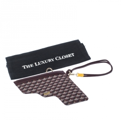 Pre Owned Faure Le Page Burgundy Coated Canvas Calibre 22 Wrislet Pouch