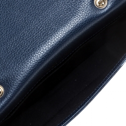 مملوكة مسبقًا Faure Le Page Blue Leather Calibre 21 Top Handle Bag