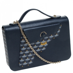 مملوكة مسبقًا Faure Le Page Blue Leather Calibre 21 Top Handle Bag