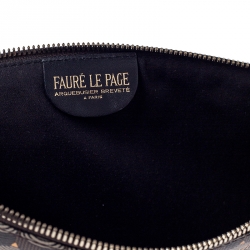 Pre Owned Faure Le Page Grey Coated Canvas and Leather Wristlet Pouch