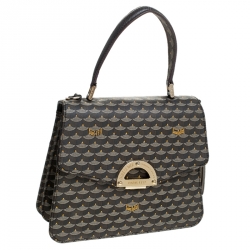 Fauré Le Page Grey Coated Canvas Parade Top Handle Bag