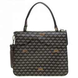 Fauré Le Page Grey Coated Canvas Parade Top Handle Bag