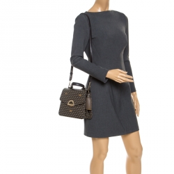 Fauré Le Page Grey Coated Canvas Parade Top Handle Bag