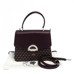 Pre Owned Faure Le Page Burgundy Coated Canvas and Leather Parade Top Handle Bag