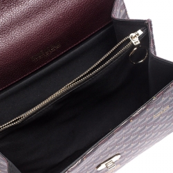 Pre Owned Faure Le Page Burgundy Coated Canvas and Leather Parade Top Handle Bag