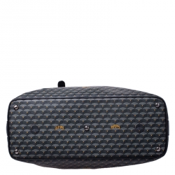 Pre Owned Faure Le Page Grey/Black Coated Canvas Boston Bag