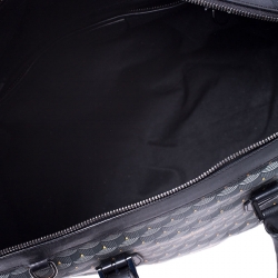Pre Owned Faure Le Page Grey/Black Coated Canvas Boston Bag