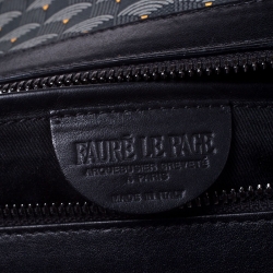 Pre Owned Faure Le Page Grey/Black Coated Canvas Boston Bag