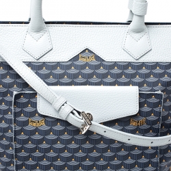 Pre Owned Faure Le Page Grey Toile Ecailles Carry on Tote