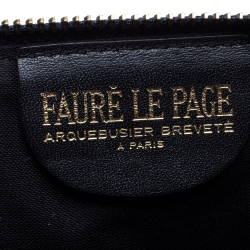 Pre Owned Faure Le Page Blue Coated Canvas Wristlet Clutch