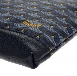 Pre Owned Faure Le Page Blue Coated Canvas Wristlet Clutch