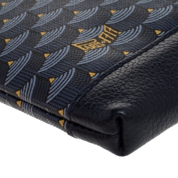 Pre Owned Faure Le Page Blue Coated Canvas Wristlet Clutch
