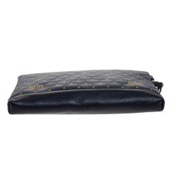 Pre Owned Faure Le Page Blue Coated Canvas Wristlet Clutch