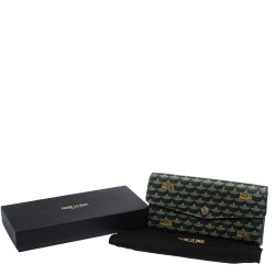 Pre Owned Faure Le Page Green Coated Canvas Continental Wallet