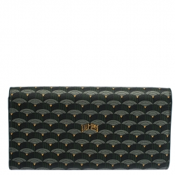 Pre Owned Faure Le Page Green Coated Canvas Continental Wallet