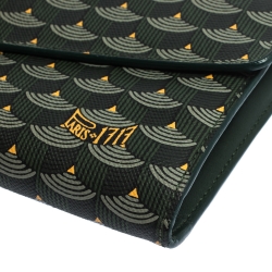 Pre Owned Faure Le Page Green Coated Canvas Continental Wallet
