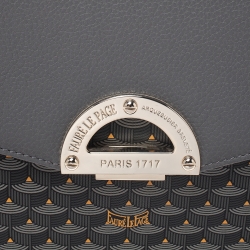 Faure Le Page Dark Grey Coated Canvas and Leather Parade Top Handle Bag