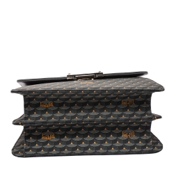 Faure Le Page Dark Grey Coated Canvas and Leather Parade Top Handle Bag