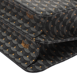 Faure Le Page Dark Grey Coated Canvas and Leather Parade Top Handle Bag