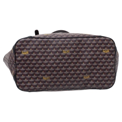Fauré Le Page Burgundy Monogram Canvas and Leather Daily Battle Tote