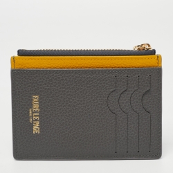 Faure Le Page Multicolor Coated Canvas and Leather Zip Card Holder