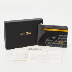 Faure Le Page Multicolor Coated Canvas and Leather Zip Card Holder