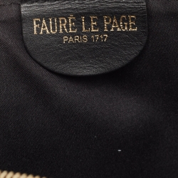 Faure Le Page Black Coated Canvas and Leather Wristlet Pouch