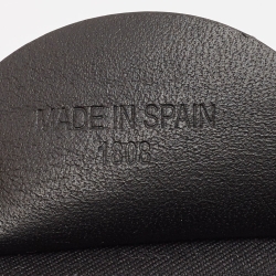 Faure Le Page Black Coated Canvas and Leather Wristlet Pouch