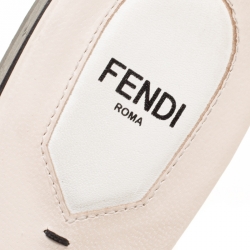 Pre Owned Fendi Moss Green Stretch Knit Bow Embellished Flat Slides Size 38.5