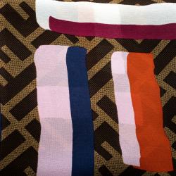 Pre Owned وشاح فندي حرير طباعة طباشير وزوكا